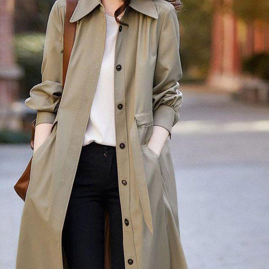 Women's Spring and Fall Long Trench Coat