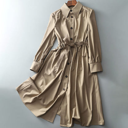 Women's Spring and Fall Long Trench Coat