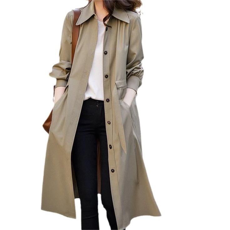 Women's Spring and Fall Long Trench Coat