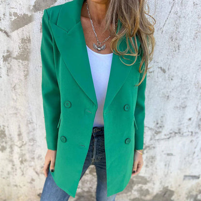 Fashionable Solid Color Long-Sleeve Blazer