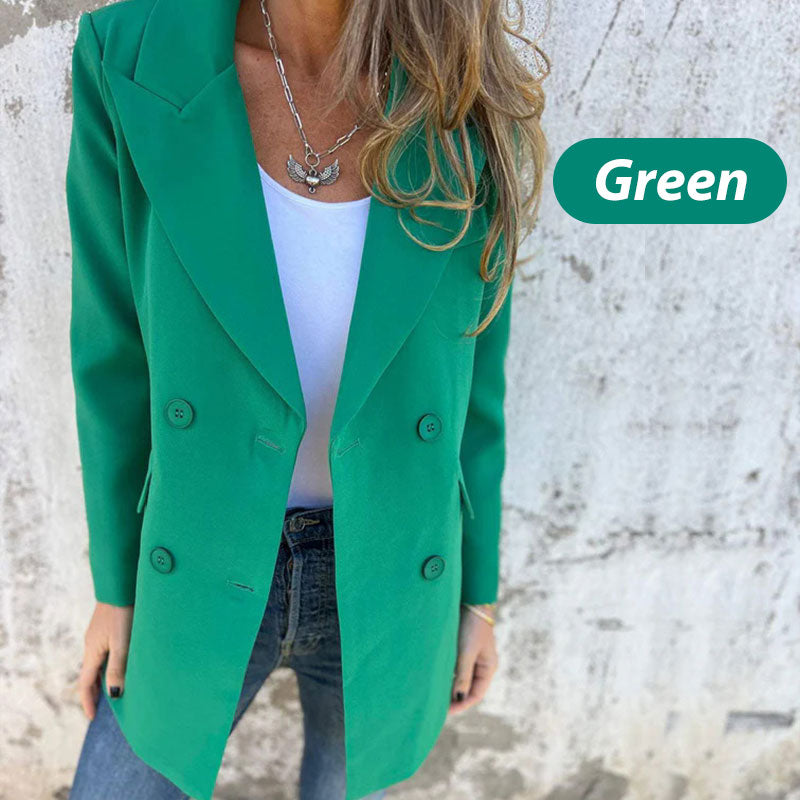 Fashionable Solid Color Long-Sleeve Blazer