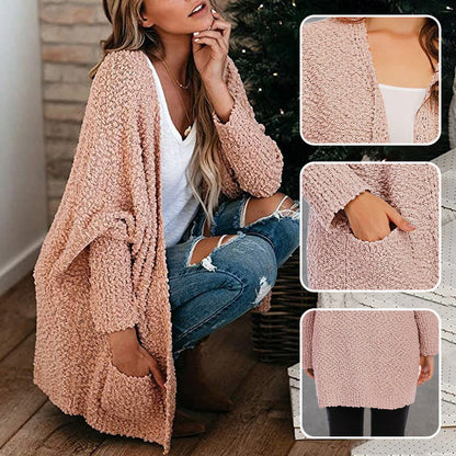 🎈Fashion new products🎈Open Front Long Sleeve Knitted Cardigans Sweater